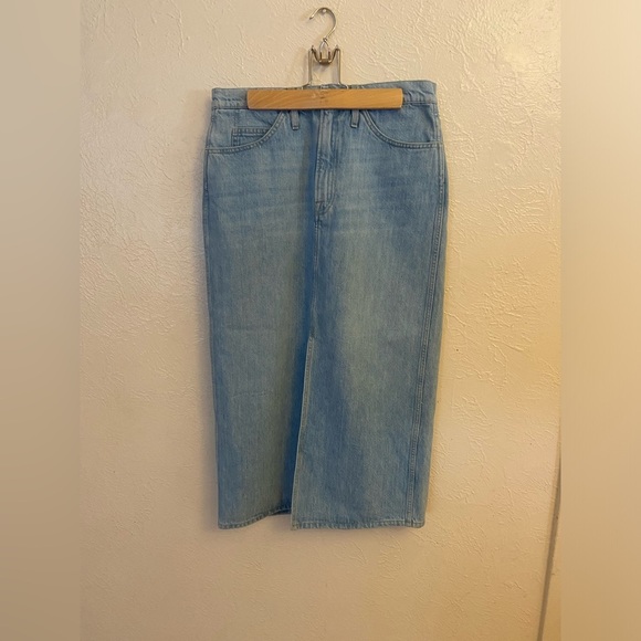 Frame Le italien denim front slit maxi shirt - Picture 12 of 12